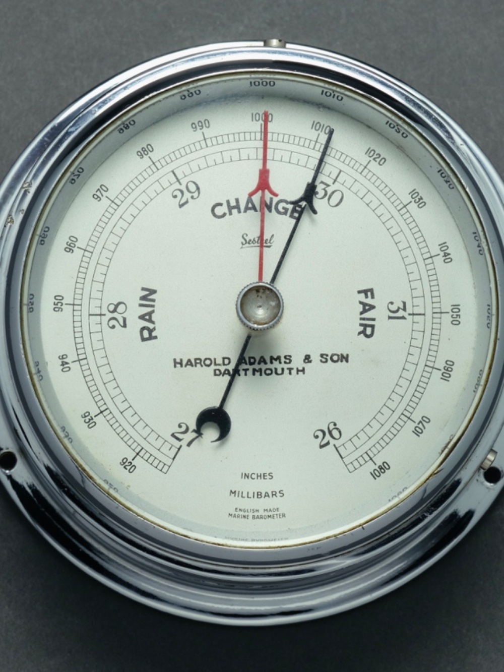 Vintage Sestrel Harold Adams & Son English Made Marine Aneroid Barometer